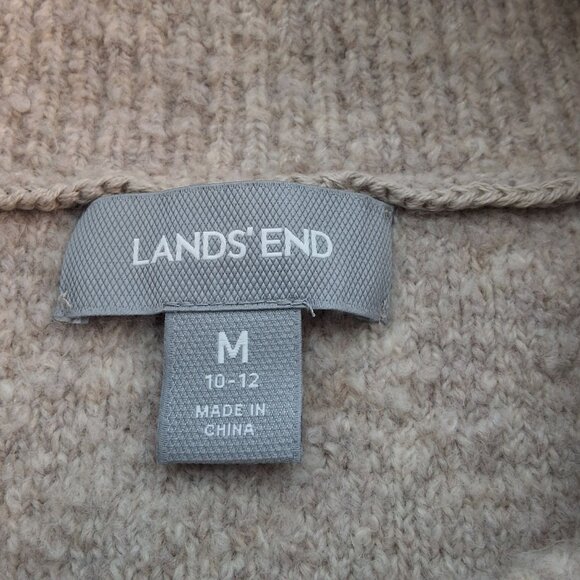 Lands End Womens M Cowl Neck Sweater Light Beige, Nylon, Wool, Alpaca Blend Cozy - Picture 7 of 8